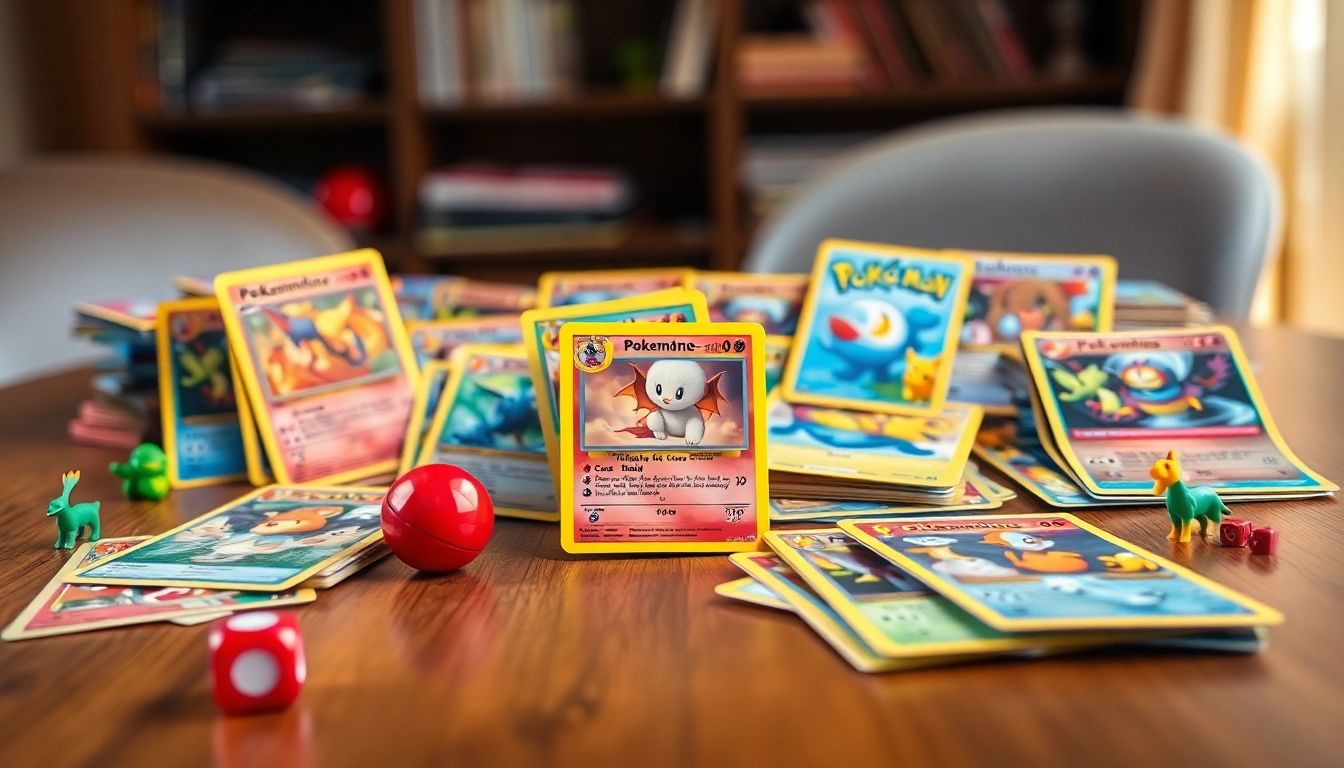 Explore real Pokémon cards in India displayed beautifully on a wooden table with vibrant colors.